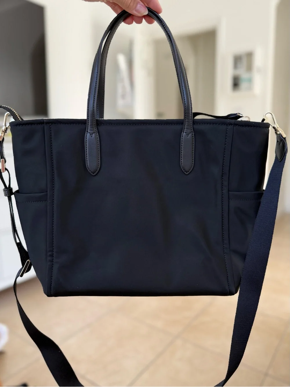 KATE SPADE, Chelsea Nylon Satchel Tote Shoulder Bag Black Handbag